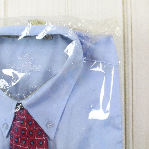 NWT! Muffino Blue Long Sleeve Collared Dress Shirt and Tie Set Size L - Picture 6 of 10